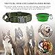 Faankiton Militärisches Hundehalsband mit Kontrollgriff, Nylon mit Metallschnalle für Hunde mit Faltbarem Napf (M, Grün)