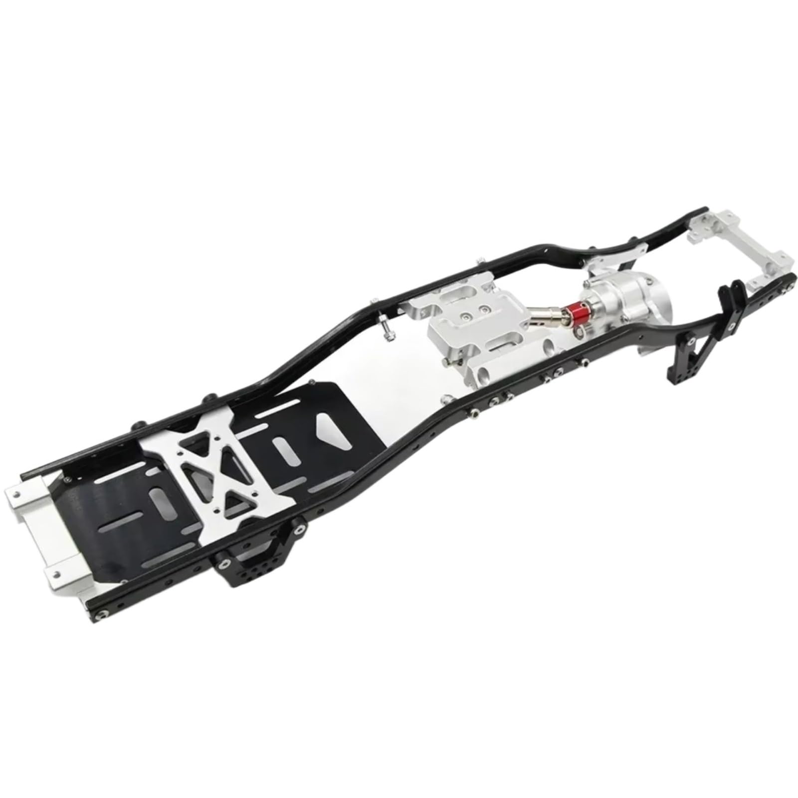 Dla Axial dla SCX10 dla Wrangler metalowa rama podwozia 313 mm z przednią skrzynią biegów karoseria części RC gąsienicowa rama (czarna srebrna)