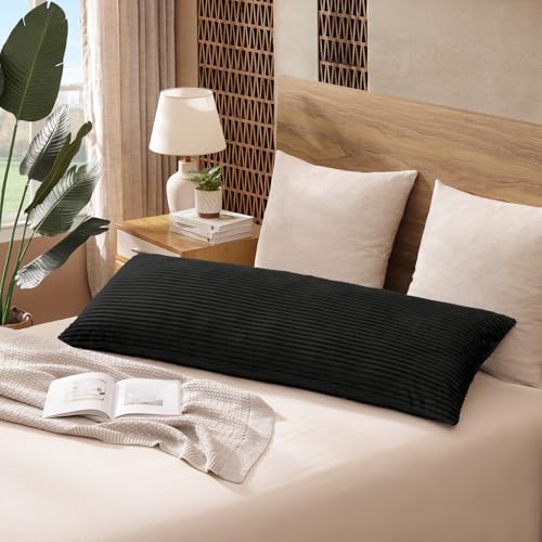 Taie d'oreiller côtière longue en velours gris pour lit douillet