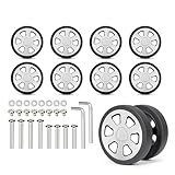 XIAOQENAN Praktischer, leiser Ersatz für Gepäck, stoßfeste Rollen, einfache Installation, Gepäck, leises Rollen, 8 Stück, 58 Silber, One Size