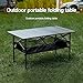 Haibinsuo Folding Camping Table Height Adjustable, Portable Aluminum Table Picnic Table with Large Storage Organizer and Carrying Bag for Outdoor Camping Travel Backyards BBQ 120cm