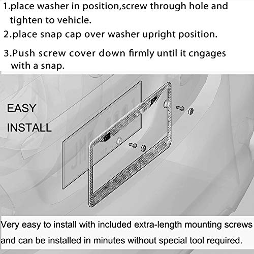 Bling License Plate Frames With High End Ribbon Gift Box,2 Pack Rhinestone License Plate Frame,Handcrafted Crystal Premium Stainless Steel Bling License Plate Frame For Women,Party,Birthday,Xmas Gift #TOP5