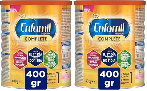 Enfamil Premium Complete 1 Leche infantil 400 g, para Lactantes de 0 a 6 Meses de Edad Fórmula para Bebés Recién Nacidos (Paquete de 2)