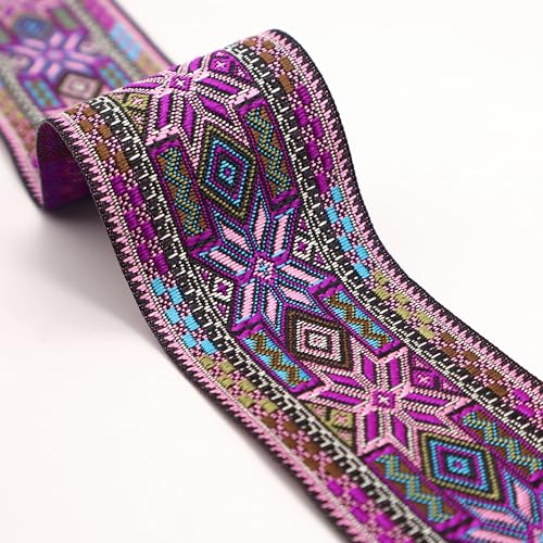 ZNZAKKA Jacquard Ribbon 5 Yards Embroidered Woven Trim for Sewing DIY Crafts, Clothing Accessories Decoration