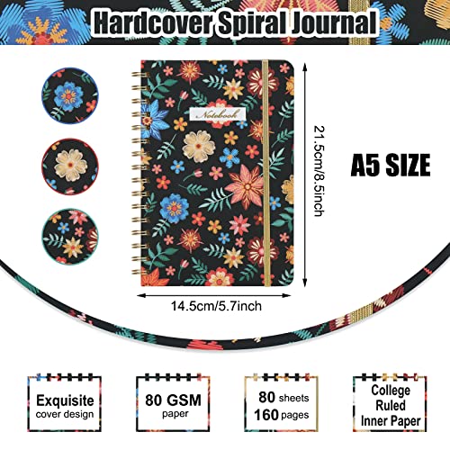 EOOUT Floral Hardcover A5 Spiral Notebook #TOP17