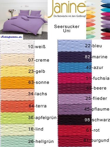 Parure de lit en seersucker jANINE design 0125 piano «fuchsia»