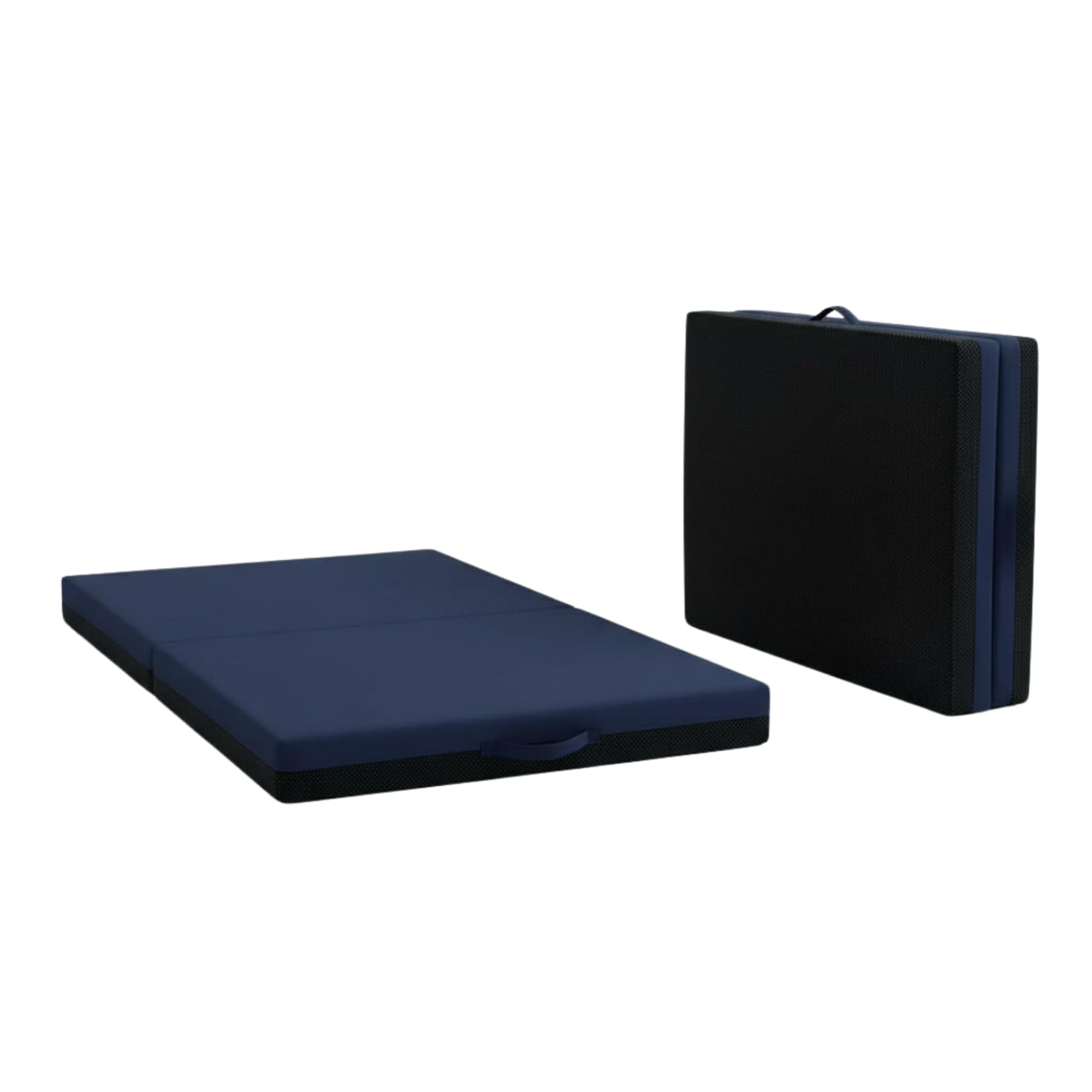 Non Slip Gymnastics Bi Fold Exercise Soft Play Floor Mat For Yoga Aerobics Landing Crashing Training Safe Space for kids (Navy Blue, 100cm x 100cm x 6cm)