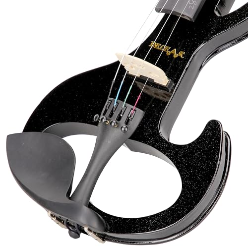 Image of NEJ-101 Electric Violin Black With Bow, Rosin and Hard Case