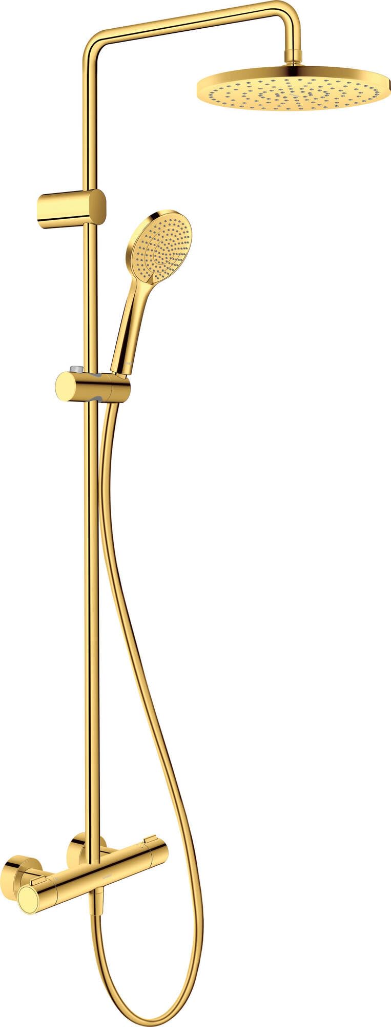 Duravit System prysznicowy, oszczędzający wodę system prysznicowy, głowica prysznicowa z 3 rodzajami strumienia (Rain, Intense Rain, Soft Rain), głowica prysznicowa regulowana pod kątem, zestaw