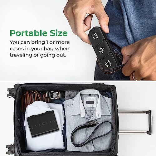 Image of Weekly Medicine Organizer Box 03 Times a Day, Tablets Container Case Travel Pill Box For 07 days | Black | 01 Pcs