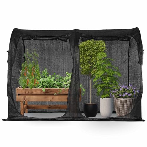 Large Tunnel 8.2'x4' Sunshade Cloth Gardening Net,Easy Set up 6FT Tall Crops Shade Net Cover, UV Resistant Plant 80% Sunblock Net for Vegetables,Fruits and Mini Flower Pot with Stakes and Carry