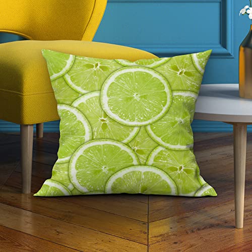 Summer Fruits Decorative Throw Pillow Covers Yummy Lemons Grapefruit Pillow Cases Cushion Cover Healthy Living Art Pillowcase 18 X 18 Set Of 4 For Couch Bed Sofa Patio Car (Yellow, Red, Green, Orange) #TOP3