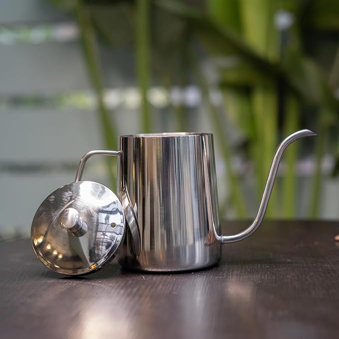 Image of The Bean Co Roasters Gooseneck Kettle | Water Kettle 600 ML|Stainless Steel Body |Gooseneck Drip Coffee Pot for Pour Over Coffee Maker - Rich Tea&Coffee at Home or Office