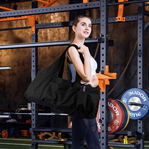 KUAK Extra Large Yoga Mat Bag and Carriers with Yoga Mat Strap, Top Full-Zip Closure, Bottle Pocket/Big Open Pocket and Zipper Pockets, Quality Canvas Women Tote Bag for Gym Sports