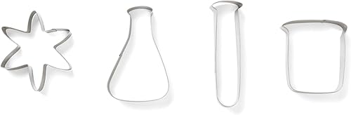 Miniatura 5 de Fox Run Juego de cortadores de galletas científicas, cortador de galletas de laboratorio de química, juego de 4