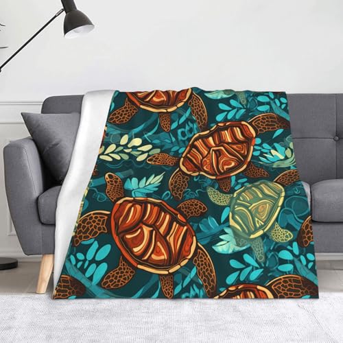 Couverture imprimé honu tortue hawaïenne douce et légère