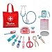 Tresbro Doctor Kits for Kids, Wooden Dentist Tool Toys for Toddlers, Boys & Girls 3 Years Old & Up, Pretend Play Medical Doctor Set with Realistic Stethoscope That Promotes Thinking Skills & Education