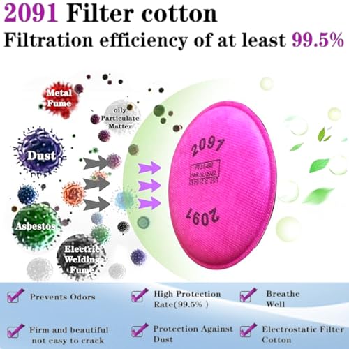 Yizhe 10Pcs (5 Pack) 2091 Filtro de Partículas, 2091 Filtro Compatível com 6000 6200 6800 7000 Ff-4