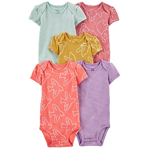 Image of Carter's Baby Girls' 5 Pack Bodysuits (Baby), Kitty Love