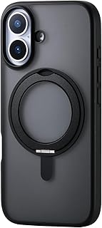 エレコム iPhone 17 ケース カバー クリア 耐衝撃 衝撃吸収 マグネット MAGKEEP ハイブリッド TPU 回転式スタンド ワイヤレス充電対応 4つ角エアークッション 背面硬度5H ブラック PM-A25AMAGSTBK