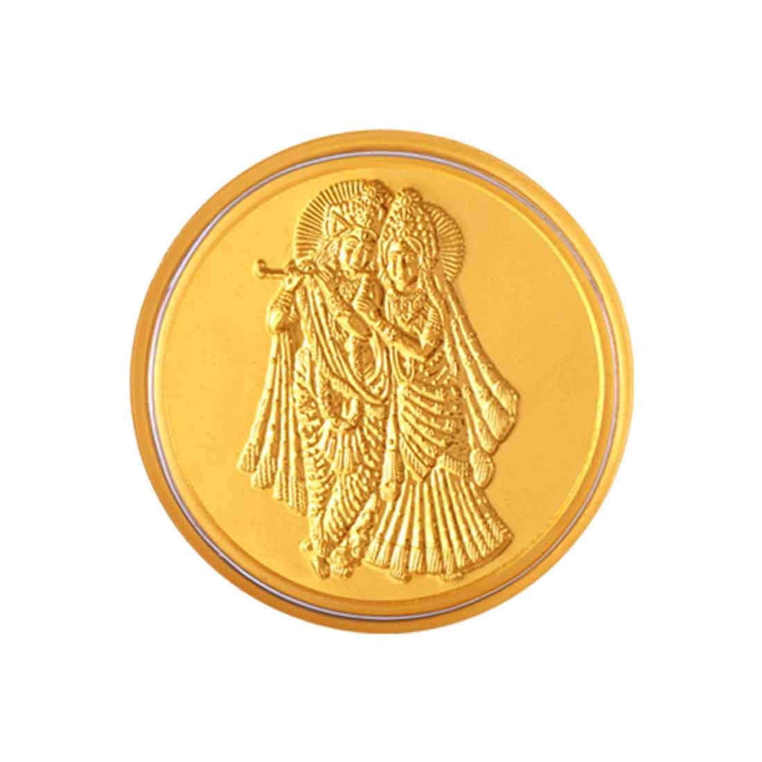P.C Chandra Jewellers 24KT 999 Yellow Gold Radha Krishna-Inscribed Foil Coin - 0.1 Gram (B0CP7Y99VY) Amazon Price History, Amazon Price Tracker