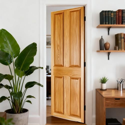 Image of Nuxovilar Wood Panel Door Stickers Peel Stick PVC 30.3x78.7 Inches Cover