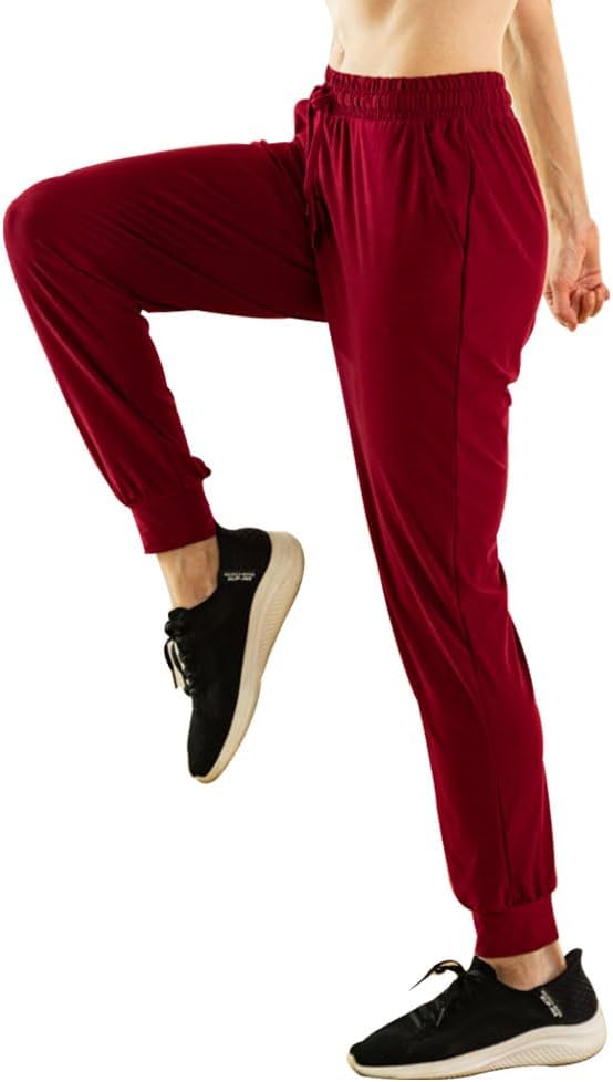 TRIUNION 2 Pack Womens Jogger Pants with Pockets Soft Tapered Joggers Sweatpants for Women Drawstring Lounge Pants - Image 4