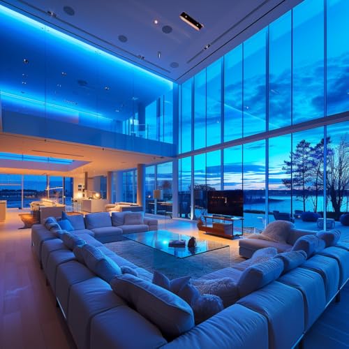 Image of LED Strip Lights 24V COB, ICE Blue, Dimmable led Lighting16.4ft (Kit) | Dotless High Density, 7.2W /m, 8mm Width, Cuttable Flexible for Home DIY Commercial decoration projects