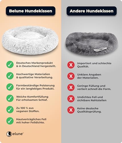 Belune® Hundebett [mit waschbarem Bezug] - Das Original - [XXL, 140cm, Weiß] Hundekorb, Katzenbett, Hundekörbchen, Dog Bed, Flauschiges Hundebett für große, mittelgroße & kleine Hunde