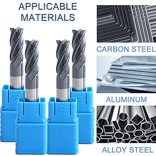 Image of Tungsten Carbide End Mill Set 4 Flute - 45 for Stainless Steel & Alloy