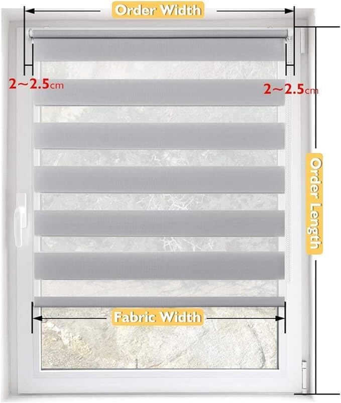 Store Enrouleur Jour/nuit Sans Perçage - Tissu Double Translucide/occultant, Blanc 65x120 Cm
