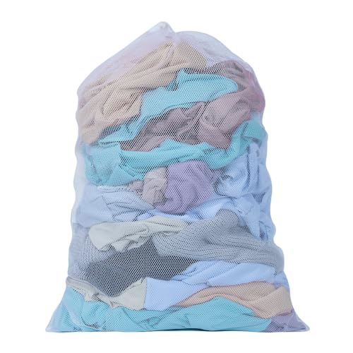 Heavy Large Mesh Laundry Bags,24 x 36 inches Travel drawstring Laundry Washing Bags for Dirty Clothes Storage, laundry bag suitable for university, dormitory, travel, family, and apartment residents