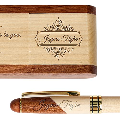Engraved-Wood-Pen-Set-Executive-Pen-and-Box-With-Free-Personalization-Ballpoint-Pen-With-Case-For-Gift-B