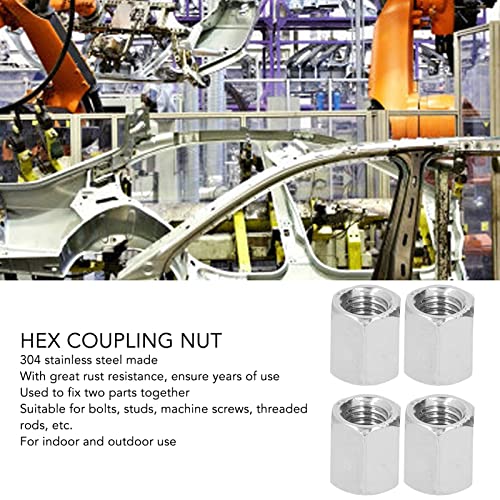 20 Stück Sechskant Kupplungsmutter, M8x1,25 14mm Länge Sechskantverbindungsmuttern 304 Rostfreier Stahl Metrische Sechskant Kupplungsmutter für Schraubenbolzen Maschinenschraube