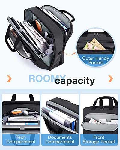 Bagsmart 17.3 Inch Laptop Bag, Expandable Computer Bag Men Women, Laptop Briefcase Laptop Shoulder Bag thumb #2