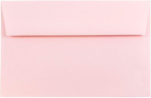 JAM PAPER A9 Premium Invitation Envelopes - 5 3/4 x 8 3/4 - Baby Pink Pastel - 50/Pack