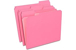 Reliable Pink Folders for Office Organization: Staples 508952 3-Tab File Folders