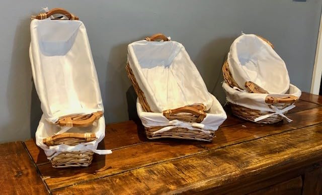Lot De 2 Paniers En Bois Type Nantucket - 7/6,5 Pouces De Haut - Idéal Déco