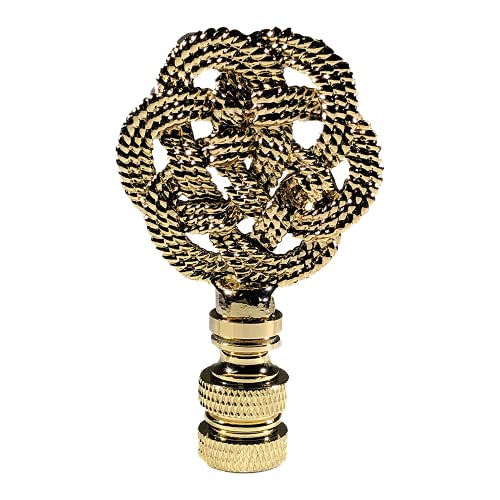 Image of Royal Designs, Inc. Decorative Celtic Knot Lamp Finial, Polished Brass - Pack of 2