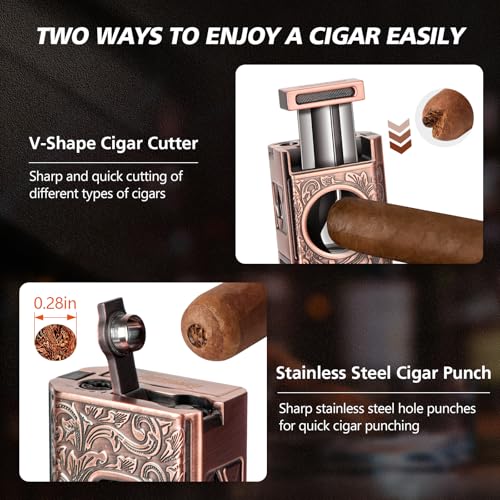 Encendedor soplete para cigarros con cortador Tesonway miniatura 5