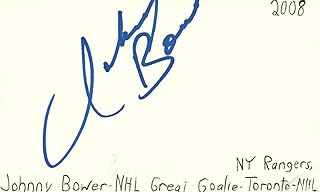 Johnny Bower Goalie Toronto NY Rangers NHL Hockey Signed Index Card JSA COA - NHL Cut Signatures