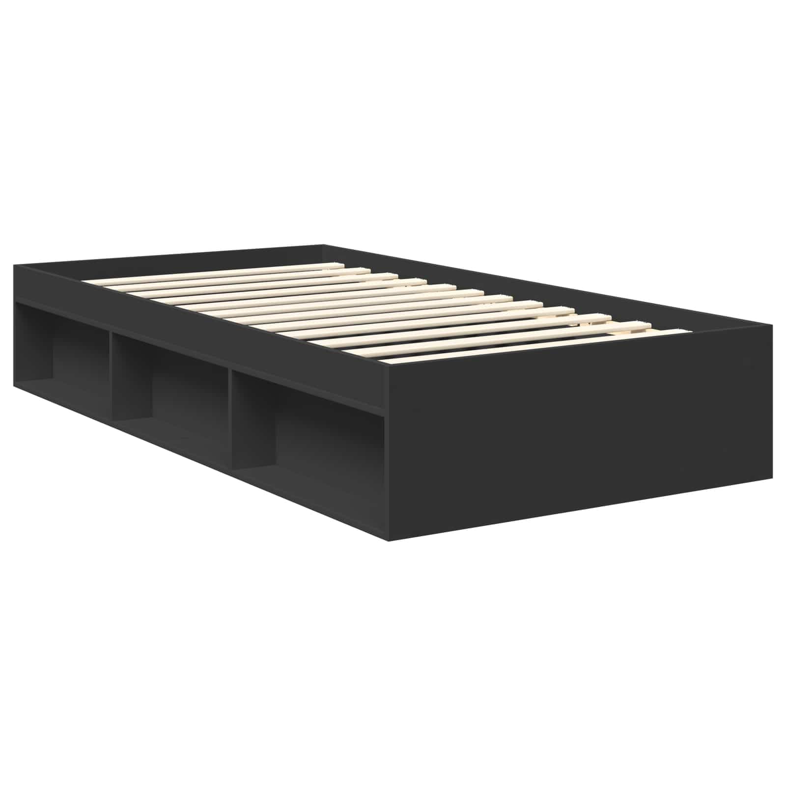 vidaXL Estructura de Cama Negro 100 x 200 cm Madera de Pino Macizo