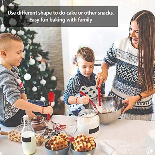 Silicone Spatula Set Silicone Heat Resistant Spatula, Rubber Kitchen Utensils Set with Basting Pastry Brush Non-Stick, for Cooking Baking Cake Decorating, Rubber Spatula Turner Spoonula(5 set Red)
