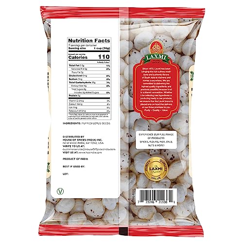 Laxmi Ful (Phool) Makhana - Puffed Lotus Seeds - 200 Grams