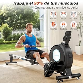 LABGREY Rameur Magnétique D'appartement, Rameur Bluetooth, Écran LCD, Silencieux, Capacité Maximale 158 kg, Idéal pour l’Entraînement Cardio à Domicile (H320-Magnétique [Modèle 2026])