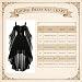 Halloween Kostüm Damen Vintage Kleidung Gothic Mantel Brautkleid Kostum Frauen a Linien Kleid Hexen Lang Vampir Outfit Faschingskostüme Steampunk Pirate Costume Kostüme Trompetenärmel Frau,Schwarz,XS