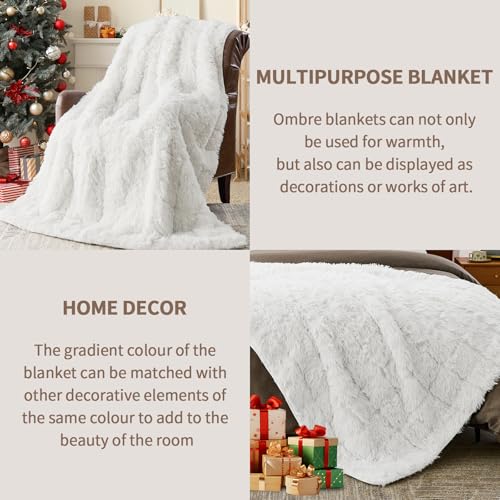 Image of yescool Weighted Blanket for Adults (15 lbs, 60 inch x 80 inch, Snow-White) Heavy Blanket for Sleeping Perfect for 140-160 lbs, Queen Size Faux Fur Blanket with Premium Glass Bead, Machine Washable