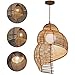 Produktbild GOLDGOD DIY Kronleuchter, Bambus Wicker Rattan Lampshade Spiral Pendelleuchten Deckenleuchten Verstellbare E27 Leuchter-Befestigung Für Bar Flur Book Store,Fujimoto,25 * 35CM