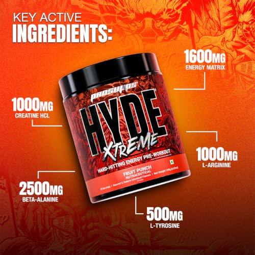 Image of ProSupps Hyde Xtreme Fruit Punch High Stim Pre Workout, 30 Servings