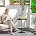 cozynest home Small Round Side Table, Metal End Table, Pedestal Coffee Table with Marble Base, Bedside Table for Living Room, Small Space, Bedroom, Couch Sofa, Balcony, Black